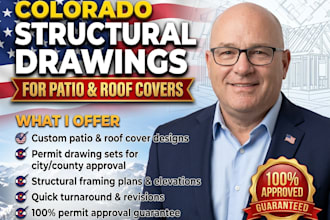 do colorado structural drawing for patio and roof covers