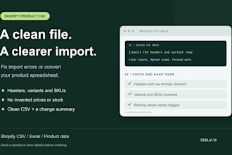 fix shopify product CSV import errors and format your spreadsheet