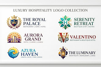 create a restaurant, cafe, and hotel luxury logo design