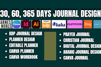 create 365 days journal, digital journal,redesign journal,canva workbook,planner