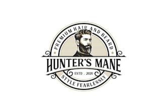 design inventive hair beard salon hunt logo