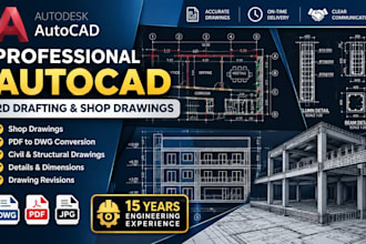 create professional autocad 2d drawings and shop drawings