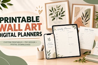 design printable wall art, digital planners, boho wall art, nursery wall art