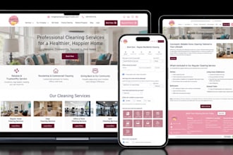 cleaning service website office, home house cleaning with booking koala website