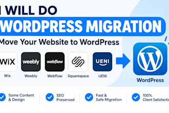 wordpress migration wix weebly webflow squarespace ueni to wordpress website