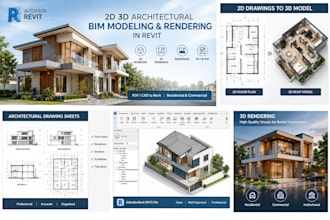 2d 3d architectural bim modeling and rendering in revit