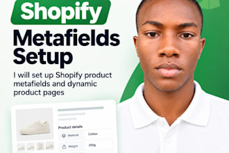 set up shopify product metafields and dynamic product pages