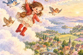 illustrate cute watercolor characters for kids storybooks