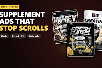design scroll stopping ad creatives for supplement and fitness brands