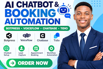 setup botpress voiceflow chatbase tidio ai chatbot and booking automation expert
