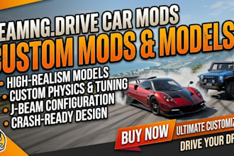 create custom beamng drive car mods and realistic vehicle models