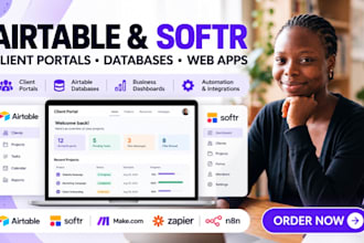 build airtable softr client database portal dashboard and web app