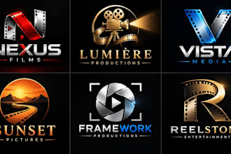design a modern movie, film, filmmaking, video, entertainment cinema  logo