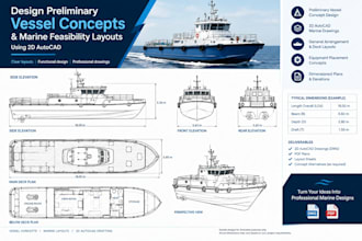 design preliminary vessel concepts marine feasibility layouts using 2d autocad