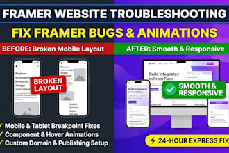 fix responsive layout bugs and custom animations on your framer website
