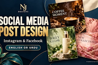 design instagram and facebook posts with captions