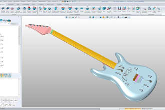 design custom guitar cad, cnc ready dxf dwg files and 3d guitar models