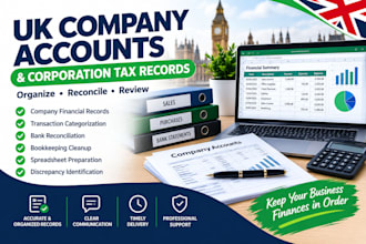 organize UK company accounts and corporation tax records