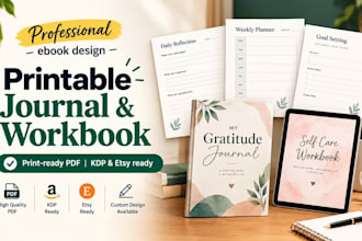 design a professional printable ebook journal and workbook