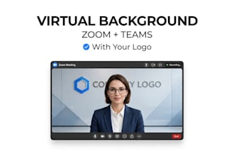 design virtual background for your zoom or teams meetings with company logo