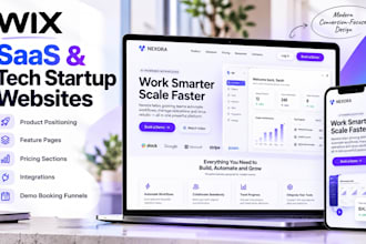design a wix saas website for tech startups and software companies