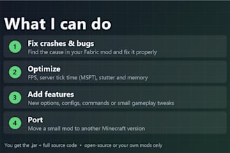 create, fix or optimize your minecraft mod