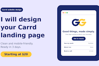 design carrd landing page website, carrd website for spokeperson