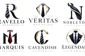 design a professional, necktie, menswear, formal fashion, tailoring tie logo