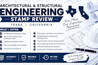 architectural and structural engineering, stamp review in texas california