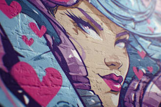 create colorful fantasy graffiti artwork