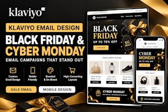 design klaviyo black friday email campaign and cyber monday newsletter