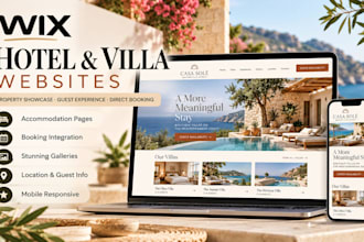 design wix hotel website for boutique hotels, villas and vacation rentals