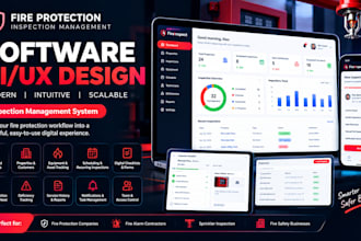 design fire protection inspection management software UI UX, inspection app