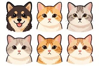 draw custom cartoon pet portraits of dogs cats or any pets