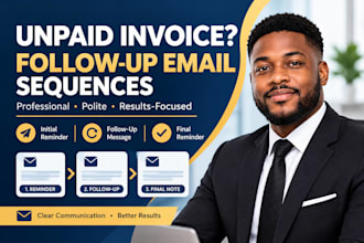 write an unpaid invoice follow up email sequence