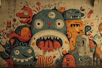 design urban fantasy mural art for your walls
