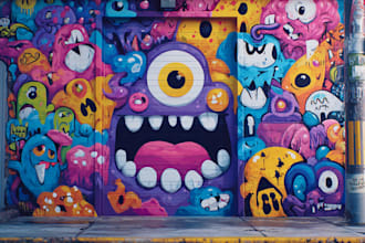 design professional graffiti wall murals