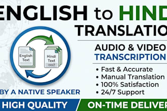 do english to hindi translation and audio transcription