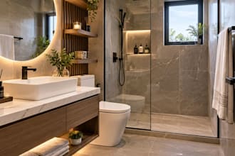 create 3d bathroom interior design, remodeling and realistic renderings