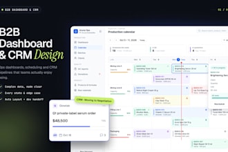 design b2b CRM and dashboard uiux in figma