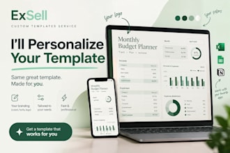 customize excel spreadsheets, templates and dashboards