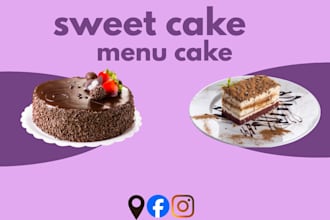 design modern cake menu and bakery menu card