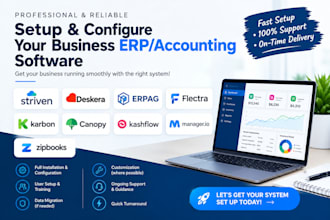 setup striven deskera erpag flectra karbon canopy kashflow manager io zipbooks