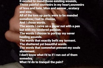 help you portray your emotions through my impeccable writing