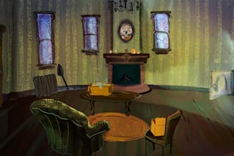 design 2d game backgrounds and room interiors for indie games