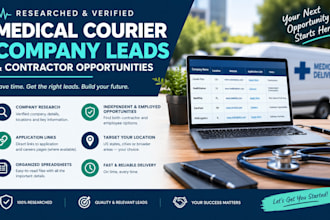 research medical courier companies, targeted list  and contractor opportunities