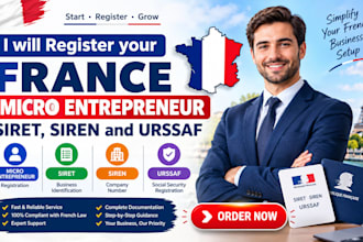 register your france micro entrepreneur, siret, siren and urssaf