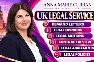 be your UK solicitor for legal opinion, demand letter, legal motions