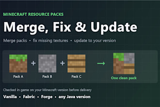 merge, fix or update your minecraft resource packs