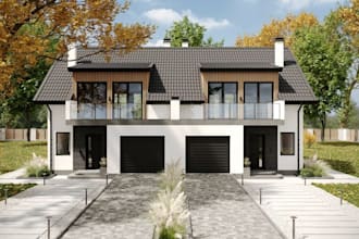 deliver 3d residential building,exterior facade design,modern apartment render